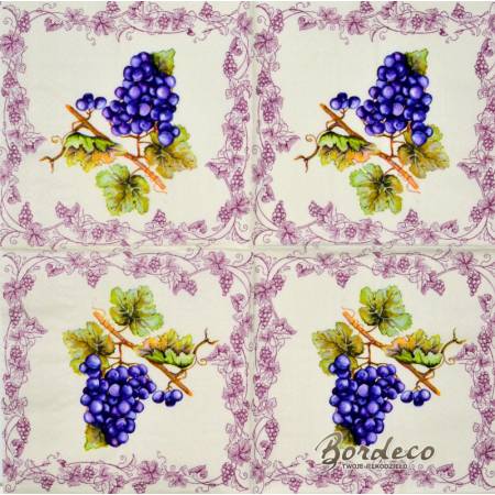 Serwetka decoupage firmy IHR winogrona fioletowe 33x33cm